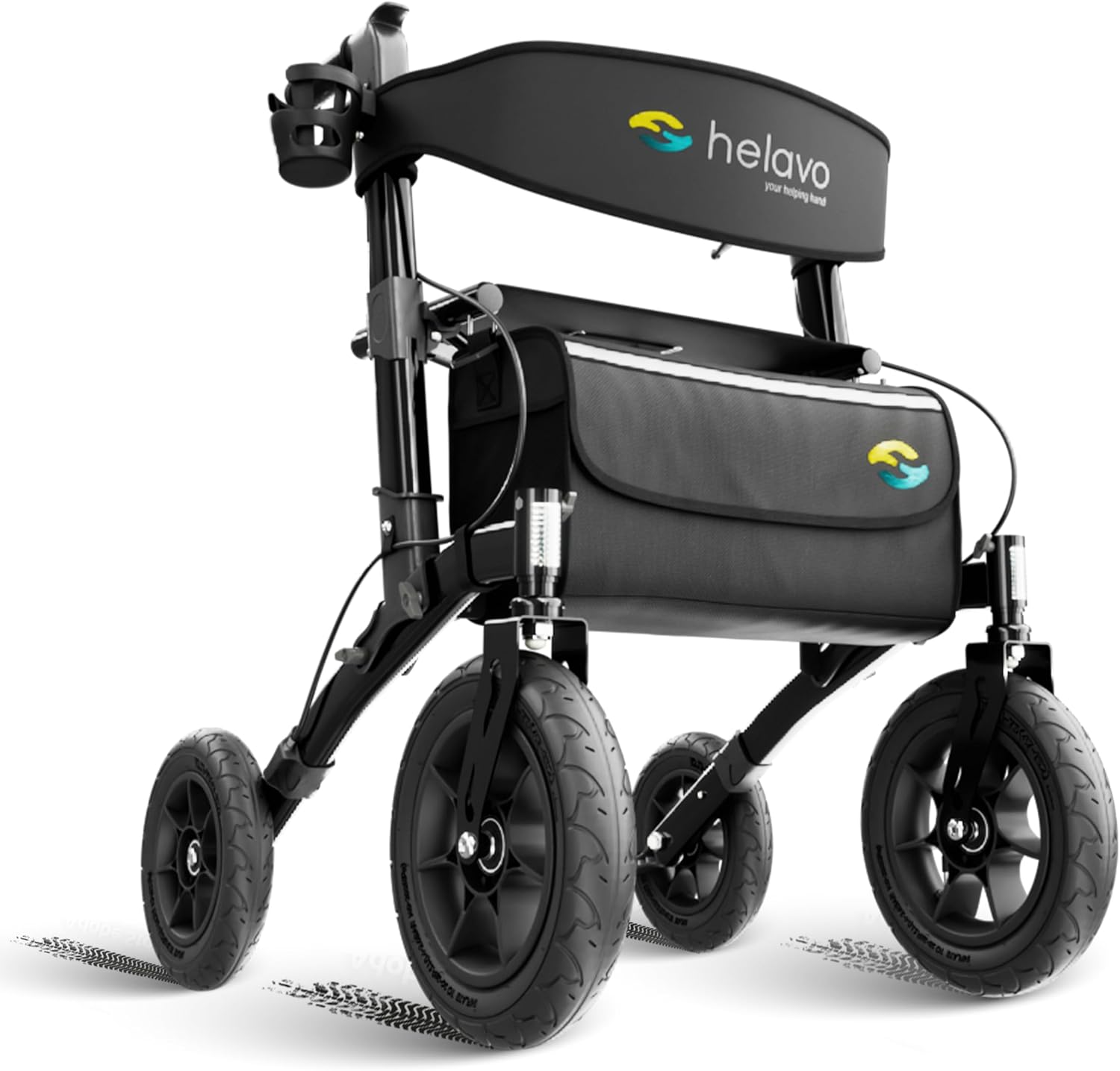 Andador Helavo H1040 con asiento y ruedas neumáticas